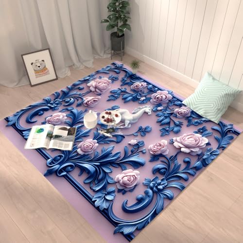 Yzehomijia Moderner Eingangsbereich Langlebiger Teppich, waschfreier, abwischbarer, wasserdichter, Rutschfester Teppich für Schlafzimmer, Sofa und Couchtisch. von Yzehomijia