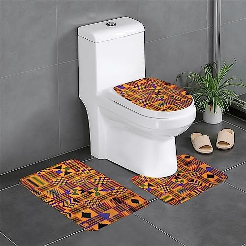 Afrikanische Tribal Ethnische Textur Badezimmerteppich-Sets 3-teilig, rutschfeste Flanell-Badematten für Badezimmer, waschbarer Badteppich, saugfähige Badezimmermatten mit Toilettenvorleger Afrikanische Tribal Ethnische Textur Badezimmerteppich-Sets 3-teilig, rutschfeste Flanell-Badematten für Badezimmer, waschbarer Badteppich, saugfähige Badezimmermatten mit Toilettenvorleger von YzgWjBhd