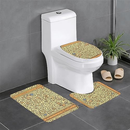 Treasure Maze Badezimmerteppich-Set, 3-teilig, rutschfeste Flanell-Badematten für Badezimmer, waschbarer Badteppich, saugfähige Badezimmermatten mit WC-Vorleger Treasure Maze Badezimmerteppich-Set, 3-teilig, rutschfeste Flanell-Badematten für Badezimmer, waschbarer Badteppich, saugfähige Badezimmermatten mit WC-Vorleger von YzgWjBhd
