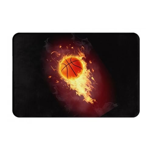 YzgWjBhd Fußmatte mit Basketball-Druck, für den Außenbereich, 40,6 x 61 cm, niedliche Flanell-Haustürmatte mit rutschfester Unterseite für Tür, Eingang, Hinterhof, Eingang YzgWjBhd Fußmatte mit Basketball-Druck, für den Außenbereich, 40,6 x 61 cm, niedliche Flanell-Haustürmatte mit rutschfester Unterseite für Tür, Eingang, Hinterhof, Eingang von YzgWjBhd