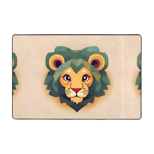 YzgWjBhd Fußmatte mit Cartoon-Löwen-Druck, rutschfeste Fußmatte für drinnen und draußen, lustige Plüsch-Memory-Schaum-Bodenmatte, 183 x 122 cm YzgWjBhd Fußmatte mit Cartoon-Löwen-Druck, rutschfeste Fußmatte für drinnen und draußen, lustige Plüsch-Memory-Schaum-Bodenmatte, 183 x 122 cm von YzgWjBhd