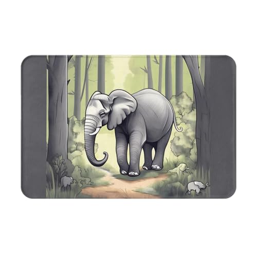 YzgWjBhd Fußmatte mit Elefantenmotiv, für den Außenbereich, 40,6 x 61 cm, niedliche Flanell-Haustürmatte mit rutschfester Unterseite für Eingang, Hinterhof, Eingang YzgWjBhd Fußmatte mit Elefantenmotiv, für den Außenbereich, 40,6 x 61 cm, niedliche Flanell-Haustürmatte mit rutschfester Unterseite für Eingang, Hinterhof, Eingang von YzgWjBhd
