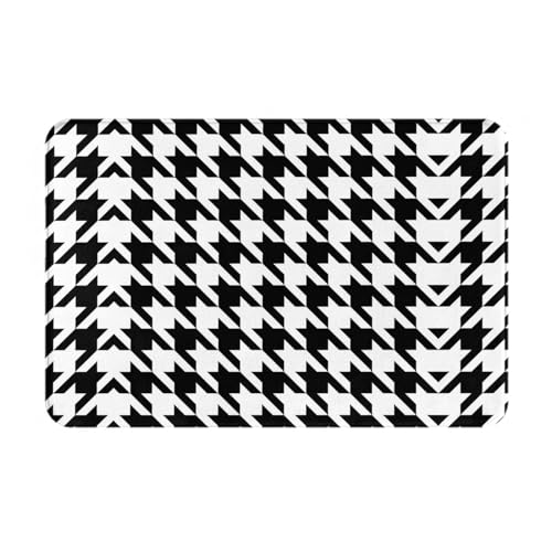 YzgWjBhd Fußmatte mit Hahnentrittmuster, für den Außenbereich, 40,6 x 61 cm (B x L), niedliche Flanell-Haustürmatte mit rutschfester Unterseite für Eingang, Hinterhof, Eingang von YzgWjBhd