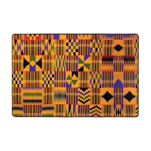 YzgWjBhd Fußmatte mit afrikanischem Stammesmuster, ethnische Textur, Volldruck, rutschfeste Fußmatte für drinnen und draußen, lustige Memory-Schaum-Bodenmatte, 183 x 122 cm YzgWjBhd Fußmatte mit afrikanischem Stammesmuster, ethnische Textur, Volldruck, rutschfeste Fußmatte für drinnen und draußen, lustige Memory-Schaum-Bodenmatte, 183 x 122 cm von YzgWjBhd