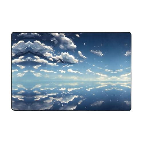 YzgWjBhd Fußmatte mit blauem Himmel und weißen Wolken, rutschfest, für drinnen und draußen, lustiger Memory-Schaum, 91,4 x 61 cm YzgWjBhd Fußmatte mit blauem Himmel und weißen Wolken, rutschfest, für drinnen und draußen, lustiger Memory-Schaum, 91,4 x 61 cm von YzgWjBhd