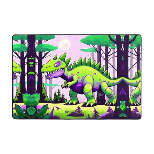 YzgWjBhd Fußmatte mit grünem Dinosaurier-Druck, rutschfest, für drinnen und draußen, lustiger Plüsch-Memory-Schaum, Bodenmatte, 91,4 x 61 cm YzgWjBhd Fußmatte mit grünem Dinosaurier-Druck, rutschfest, für drinnen und draußen, lustiger Plüsch-Memory-Schaum, Bodenmatte, 91,4 x 61 cm von YzgWjBhd
