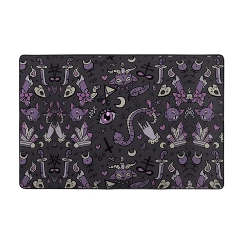 YzgWjBhd Fußmatte mit gruseligem Druck, rutschfest, für drinnen und draußen, lustiger Plüsch-Memory-Schaum, 91,4 x 61 cm, Violett / Schwarz YzgWjBhd Fußmatte mit gruseligem Druck, rutschfest, für drinnen und draußen, lustiger Plüsch-Memory-Schaum, 91,4 x 61 cm, Violett / Schwarz von YzgWjBhd