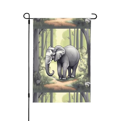 YzgWjBhd Gehende Elefanten-Hausflagge, vertikal, doppelseitig, Premium, Frühling, Sommer, große Hausflagge, saisonale Dekoration, 31,8 x 45,7 cm YzgWjBhd Gehende Elefanten-Hausflagge, vertikal, doppelseitig, Premium, Frühling, Sommer, große Hausflagge, saisonale Dekoration, 31,8 x 45,7 cm von YzgWjBhd