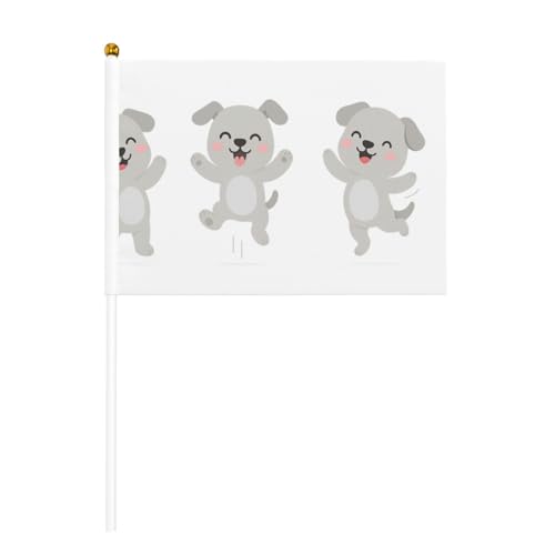 YzgWjBhd Kleine Flaggen auf Stab, Hunde bedruckte Handflagge, lustige Mini-Flagge für Urlaubsdekoration YzgWjBhd Kleine Flaggen auf Stab, Hunde bedruckte Handflagge, lustige Mini-Flagge für Urlaubsdekoration von YzgWjBhd