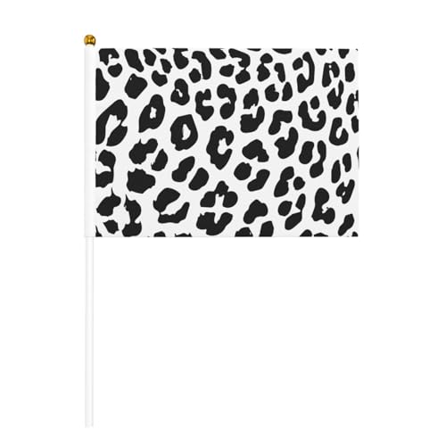 YzgWjBhd Kleine Flaggen auf Stab, Leopardenmuster bedruckte Handflagge, lustige Mini-Flagge für Urlaubsdekoration YzgWjBhd Kleine Flaggen auf Stab, Leopardenmuster bedruckte Handflagge, lustige Mini-Flagge für Urlaubsdekoration von YzgWjBhd