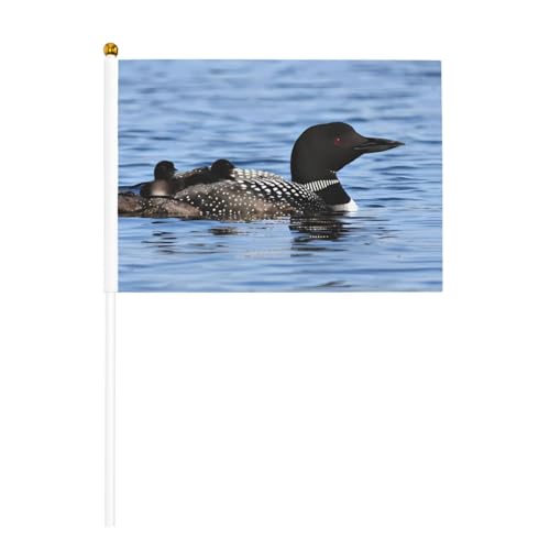 YzgWjBhd Kleine Flaggen auf Stab, Loon Birds bedruckte Handflagge, lustige Mini-Flagge für Urlaubsdekoration YzgWjBhd Kleine Flaggen auf Stab, Loon Birds bedruckte Handflagge, lustige Mini-Flagge für Urlaubsdekoration von YzgWjBhd