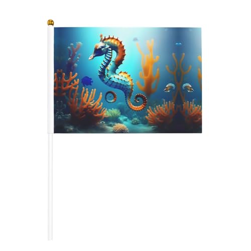YzgWjBhd Kleine Flaggen auf Stab, Seepferdchen-Motiv, bedruckte Handflagge, lustige Mini-Flagge für Urlaubsdekoration YzgWjBhd Kleine Flaggen auf Stab, Seepferdchen-Motiv, bedruckte Handflagge, lustige Mini-Flagge für Urlaubsdekoration von YzgWjBhd