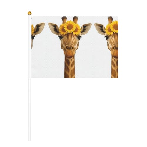 YzgWjBhd Kleine Flaggen auf Stab, Sonnenblumen und Giraffe bedruckte Handflagge, lustige Mini-Flagge für Urlaubsdekoration YzgWjBhd Kleine Flaggen auf Stab, Sonnenblumen und Giraffe bedruckte Handflagge, lustige Mini-Flagge für Urlaubsdekoration von YzgWjBhd