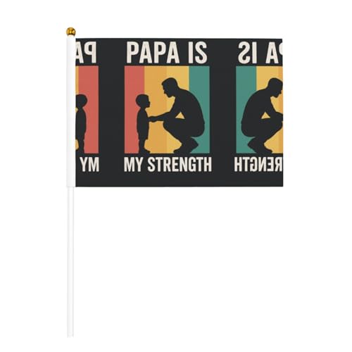 YzgWjBhd Kleine Flaggen auf Stab, Vaterstärke bedruckte Handflagge, lustige Mini-Flagge für Urlaubsdekoration YzgWjBhd Kleine Flaggen auf Stab, Vaterstärke bedruckte Handflagge, lustige Mini-Flagge für Urlaubsdekoration von YzgWjBhd
