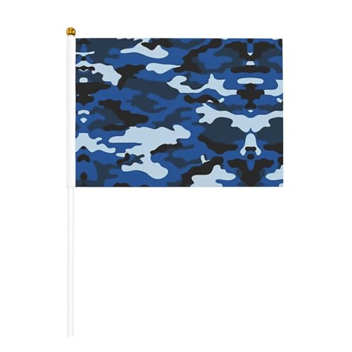 YzgWjBhd Kleine Flaggen auf Stab, blaue Camouflage-bedruckte Handflagge, lustige Mini-Flagge für Urlaubsdekoration YzgWjBhd Kleine Flaggen auf Stab, blaue Camouflage-bedruckte Handflagge, lustige Mini-Flagge für Urlaubsdekoration von YzgWjBhd