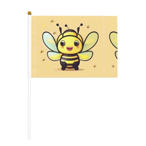 YzgWjBhd Kleine Flaggen auf Stab, gelbe Biene, bedruckte Handflagge, lustige Mini-Flagge für Urlaubsdekoration YzgWjBhd Kleine Flaggen auf Stab, gelbe Biene, bedruckte Handflagge, lustige Mini-Flagge für Urlaubsdekoration von YzgWjBhd