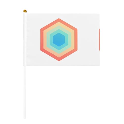 YzgWjBhd Kleine Flaggen auf Stab, geschichtete Sechsecke bedruckte Handflagge, lustige Mini-Flagge für Urlaubsdekoration YzgWjBhd Kleine Flaggen auf Stab, geschichtete Sechsecke bedruckte Handflagge, lustige Mini-Flagge für Urlaubsdekoration von YzgWjBhd