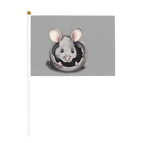 YzgWjBhd Kleine Flaggen auf Stab, graue Ratte bedruckte Handflagge, lustige Mini-Flagge für Urlaubsdekoration YzgWjBhd Kleine Flaggen auf Stab, graue Ratte bedruckte Handflagge, lustige Mini-Flagge für Urlaubsdekoration von YzgWjBhd