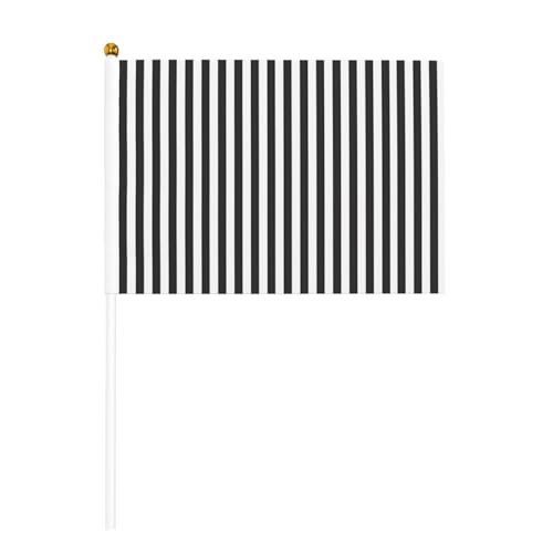 YzgWjBhd Kleine Flaggen auf Stab, schwarz-weiß gestreifte Handflagge, lustige Mini-Flagge für Urlaubsdekoration YzgWjBhd Kleine Flaggen auf Stab, schwarz-weiß gestreifte Handflagge, lustige Mini-Flagge für Urlaubsdekoration von YzgWjBhd