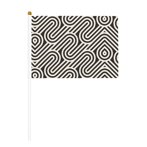 YzgWjBhd Kleine Flaggen auf Stab, schwarze geschwungene Textur, bedruckte Handflagge, lustige Mini-Flagge für Urlaubsdekoration YzgWjBhd Kleine Flaggen auf Stab, schwarze geschwungene Textur, bedruckte Handflagge, lustige Mini-Flagge für Urlaubsdekoration von YzgWjBhd