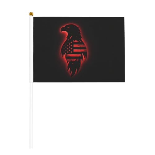 YzgWjBhd Kleine Flaggen auf Stab, schwarzer Adler bedruckte Handflagge, lustige Mini-Flagge für Urlaubsdekoration YzgWjBhd Kleine Flaggen auf Stab, schwarzer Adler bedruckte Handflagge, lustige Mini-Flagge für Urlaubsdekoration von YzgWjBhd