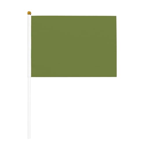 YzgWjBhd Kleine Flaggen auf Stab, solide dunkelgrüne bedruckte Handflagge, lustige Mini-Flagge für Urlaubsdekoration von YzgWjBhd
