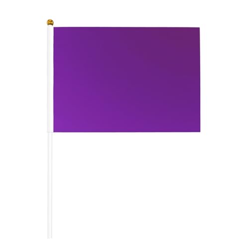 YzgWjBhd Kleine Flaggen auf Stab, solide dunkelviolette bedruckte Handflagge, lustige Mini-Flagge für Urlaubsdekoration von YzgWjBhd