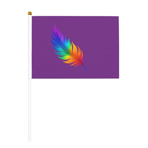 YzgWjBhd Kleine Flaggen auf Stab, tropische Feder bedruckte Handflagge, lustige Mini-Flagge für Urlaubsdekoration YzgWjBhd Kleine Flaggen auf Stab, tropische Feder bedruckte Handflagge, lustige Mini-Flagge für Urlaubsdekoration von YzgWjBhd