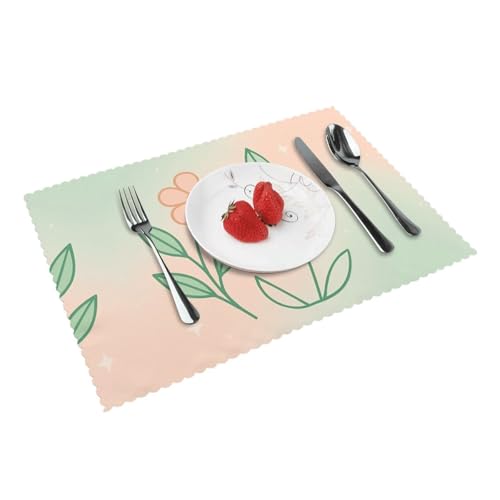 YzgWjBhd Platzsets 4er Set Frischer Kunstdruck Rechteckige Tischsets für Esstisch Hitzebeständig 45 x 30 cm von YzgWjBhd