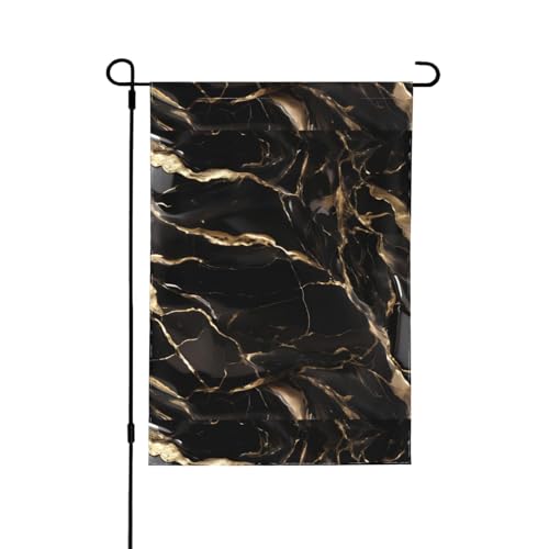 YzgWjBhd Schwarz-goldene Marmor-Hausflagge, vertikal, doppelseitig, Premium, Frühling, Sommer, große Hausflagge, saisonale Dekoration, 31,8 x 45,7 cm YzgWjBhd Schwarz-goldene Marmor-Hausflagge, vertikal, doppelseitig, Premium, Frühling, Sommer, große Hausflagge, saisonale Dekoration, 31,8 x 45,7 cm von YzgWjBhd