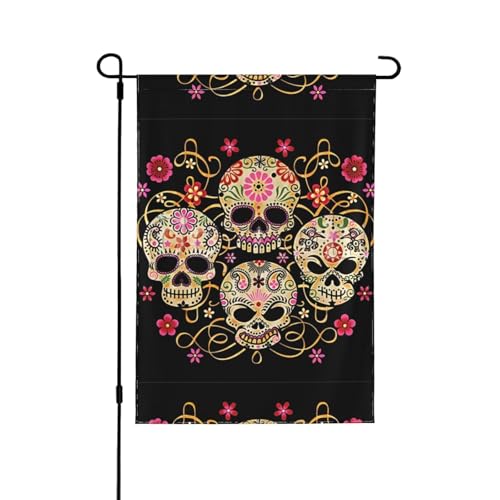 YzgWjBhd Tag der Toten Totenkopf-Hausflagge, vertikal, doppelseitig, Premium, Frühling, Sommer, große Hausflagge, saisonale Dekoration, 31,8 x 45,7 cm YzgWjBhd Tag der Toten Totenkopf-Hausflagge, vertikal, doppelseitig, Premium, Frühling, Sommer, große Hausflagge, saisonale Dekoration, 31,8 x 45,7 cm von YzgWjBhd