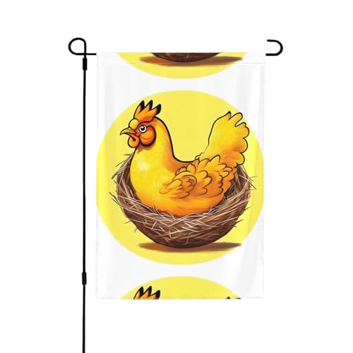YzgWjBhd Vogelnest goldene Hühnerhaus-Flagge, vertikal, doppelseitig, Premium, Frühling, Sommer, große Hausflagge, saisonale Dekoration, 31,8 x 45,7 cm YzgWjBhd Vogelnest goldene Hühnerhaus-Flagge, vertikal, doppelseitig, Premium, Frühling, Sommer, große Hausflagge, saisonale Dekoration, 31,8 x 45,7 cm von YzgWjBhd