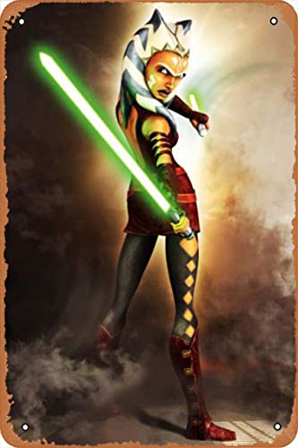 Ahsoka Pose Poster Metallschild Retro Home Deko Vintage Blechschild 30,5 x 20,3 cm von Yzixulet