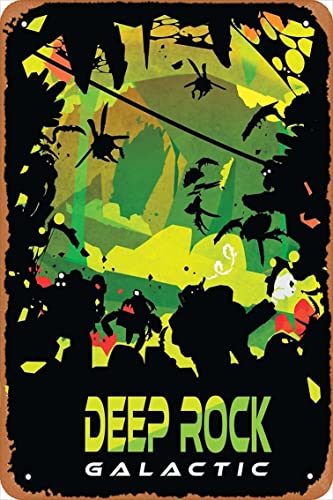 Deep Rock Galactic Fanart Artwork Poster Vintage Retro Metallschild 20,3 x 30,5 cm Männerhöhle Heimdekoration von Yzixulet