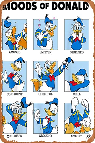 Moods Of Donald Duck Box Poster Metallschild Retro Home Dekorative Vintage Blechschild 30,5 x 20,3 cm von Yzixulet