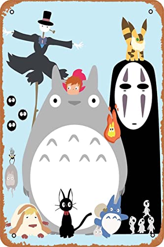 My neighbor totoro 1 Kunstdruck, Metallschild, Retro, dekoratives Vintage-Blechschild, 30,5 x 20,3 cm von Yzixulet