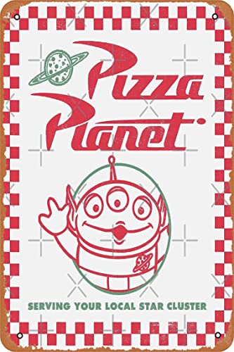 Pizza Planet Box Art, Comic Retro, Cartoon, Poster Metallschild Retro Home Dekoratives Vintage Blechschild 30,5 x 20,3 cm von Yzixulet