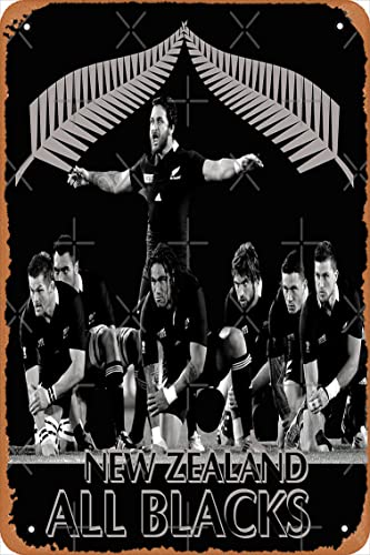 Rugby New Zealand All Blacks Superstar Poster Metall Blechschild Vintage 20,3 x 30,5 cm von Yzixulet