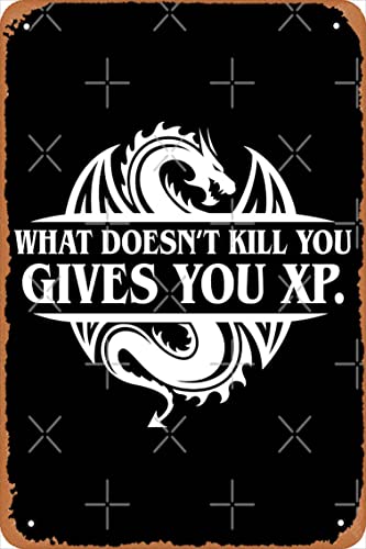 What Doesnt Kill You Give You XP Tabletop RPG Gaming Poster Vintage Retro Metallschild 20,3 x 30,5 cm Man Cave Home Wanddekoration von Yzixulet