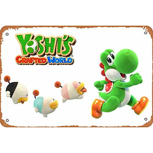 Yoshi's Crafted World Videospiel Poster Games Vintage Blechschild 20,3 x 30,5 cm Wanddekoration von Yzixulet