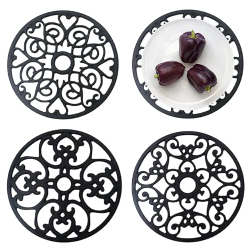 Silikon Multi Blume Topfuntersetzer (3 Stück),3-teiliges Silikon Untersetzer Set,Untersetzer Matte, Isolierter rutschfeste Hot Pads,flexibel robust rutschfeste Untersetzer Cup,Ornamente von YzmrBdqc
