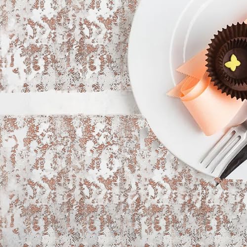 Tischläufer Glänzend Roségold Tischband ,28*2.75M Polyester Tischdeko,Tischdecken Rosegold Tischdeko Tischband Metallic Rolle, für Partys und Feierlichkeiten wie Geburtstage von YzmrBdqc
