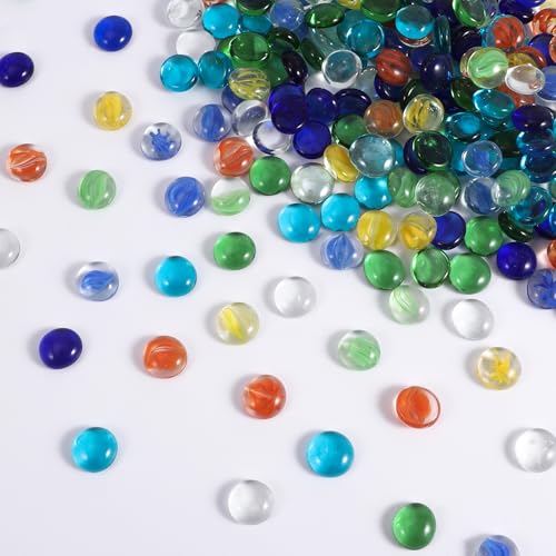 Yzpklhw 500g/ca.115 Stück Glasnuggets Bunt, Muggelsteine Bunt Kinder, Glassteine Dekosteine für Vasen, Mosaiksteine zum Basteln Spielsteine, Mosaik Steine von Yzpklhw