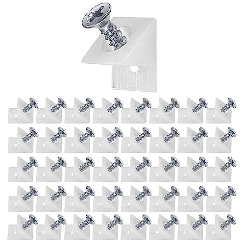 120 Stück Rückwandverbinder(Weiß), Schubladen Keile, Kunststoff Rückwandverbinder,Keil für Durchhängende Schubladenböden, Rückwandverbinder mit Schrauben für Reparaturschränke, Schrankböden von Yzswdox