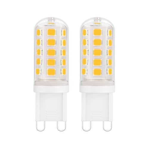 YzzYzz G9 LED Lampe Warmweiß - G9 LED 2700K 2.5W entspricht 30W-35W Halogenlampe,G9 Glühbirne 350 Lumen, Kein Flackern G9 LED Lampen 360° Abstrahlwinkel, Nicht Dimmbar Leuchtmittel G9 2er Pack von YzzYzz