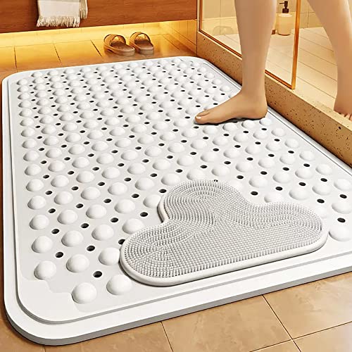 Z·Bling Duschmatte rutschfest mit Massage 60x90cm,Duschmatten Dusche mit Saugnapf und Ablauflöchern,Duschwannenmatte Antirutsch TPE Duschmatten Groß für Badezimmerdusche von Z·Bling