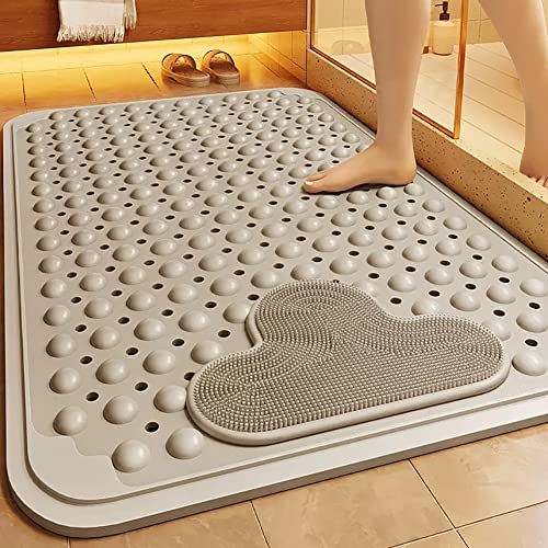 Z·Bling Duschmatte rutschfest mit Massage 40x70cm,Duschmatten Dusche mit Saugnapf und Ablauflöchern,Duschwannenmatte Antirutsch TPE Duschmatten Groß für Badezimmerdusche von Z·Bling