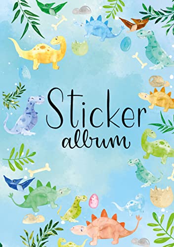 AVERY Zweckform 57793 Stickeralbum Dino mit 16 leeren Seiten (A5 Stickerbuch für Kinder, Jungen, Album zum Sammeln, Dinosaurier Sticker Sammelalbum, Silikonpapier blanko, Kindergeburtstag, Mitbringsel von AVERY Zweckform