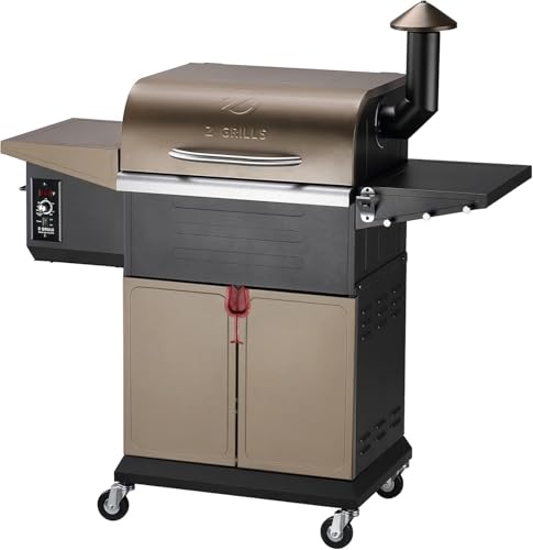 Z GRILLS 600D Holzpelletgrill - 8-in-1 BBQ Smoker mit PID 2.1 Controller, 3690.3 cm² Kochfläche für Grillen und Räuchern im Freien, Riesiger Aufbewahrungsschrank Seitenablage mit Werkzeughaken von Z GRILLS