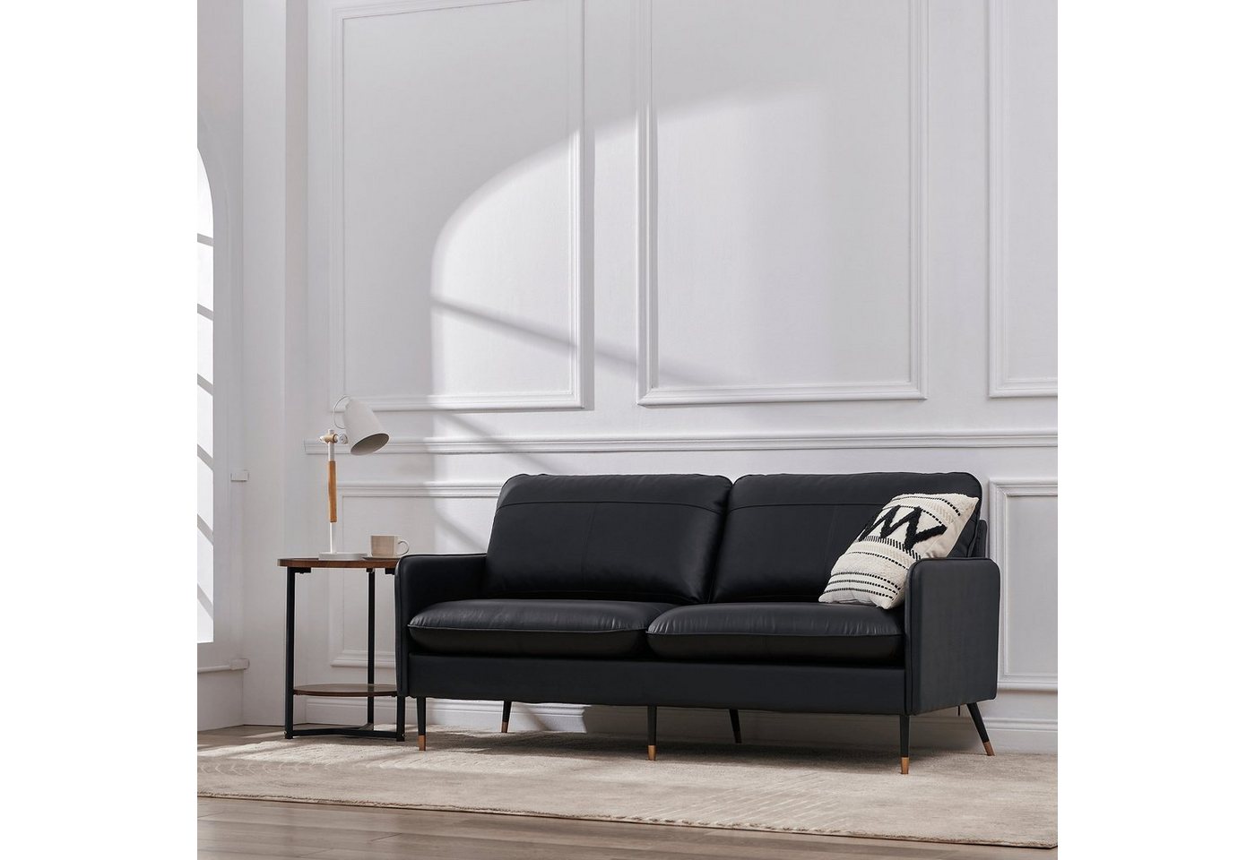 Z-Hom Sofa Z-hom Leder Sofa Modell 002, 2-Sitzer-/ 3-Sitzer-Sofa, Moderne Couch von Z-Hom